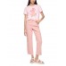 Marccain Sports - AS 4856 J62 - Roze katoenen shirt met applicatie